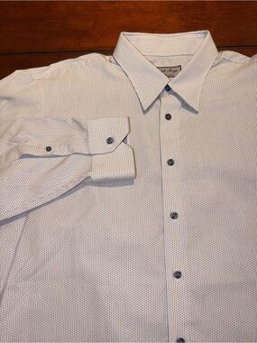 Tom James Corporate Image Men’s Custom Made Micro Print Dress Shirt 48” Chest